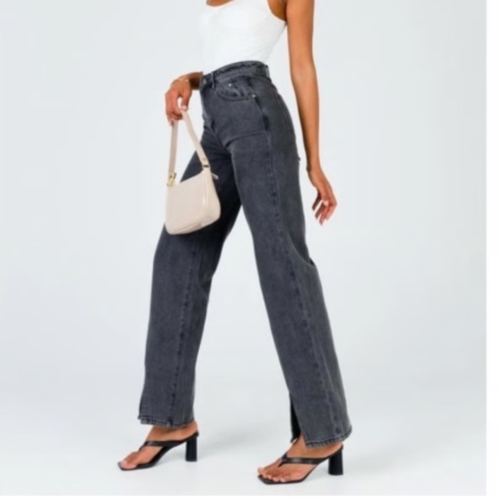 Princess Polly Straight Leg Slit Jeans
